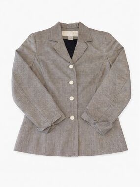 Doncaster 100% Silk Houndstooth Blazer Tailored Career Jacket